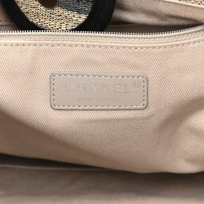 Chanel Striped Canvas Medium Deauville Tote Grey Black 6 of 14