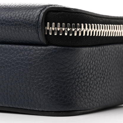 Christian Dior X SHAWN STUSSY Grained Calfskin Ox Head Crossbody Double Zip Crossbody Pouch Navy Blue 13 of 13