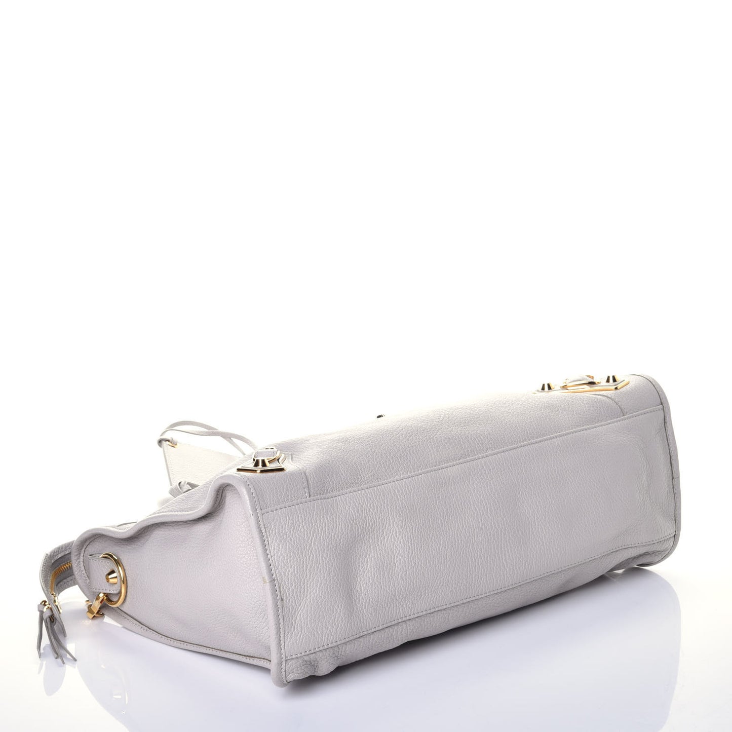 Chevre Gold Metallic Edge Hardware City Gris Clair Gris Perle