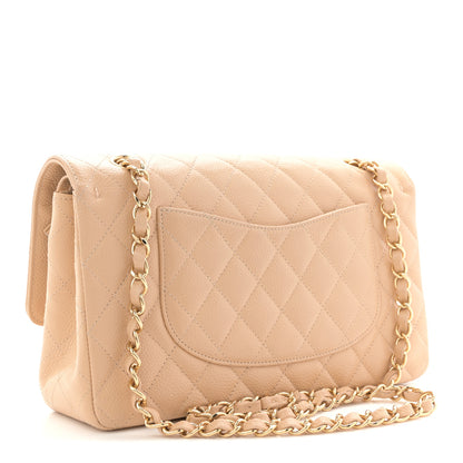 Chanel Caviar Quilted Medium Double Flap Beige 3 of 10