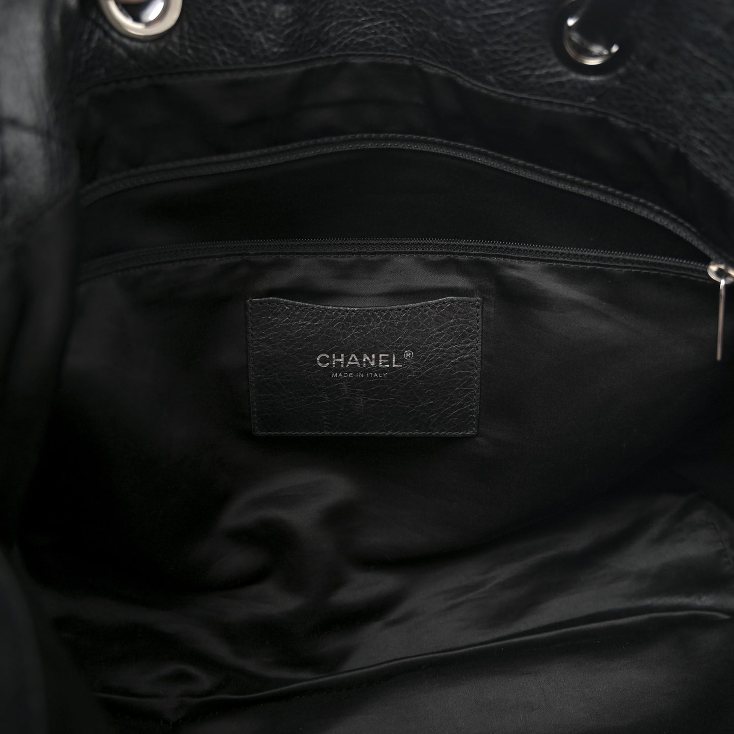 Glazed Calfskin Large On The Road Tote Black