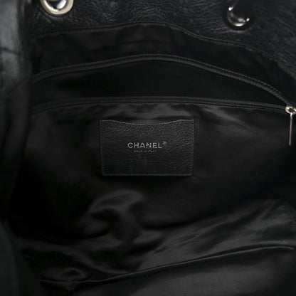 Chanel Glazed Calfskin Large On The Road Tote Black 7 of 13