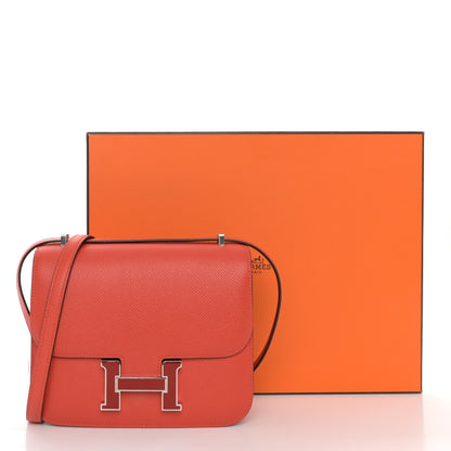 Hermes Epsom Enamel Constance 18 Capucine Sanguine 11 of 11