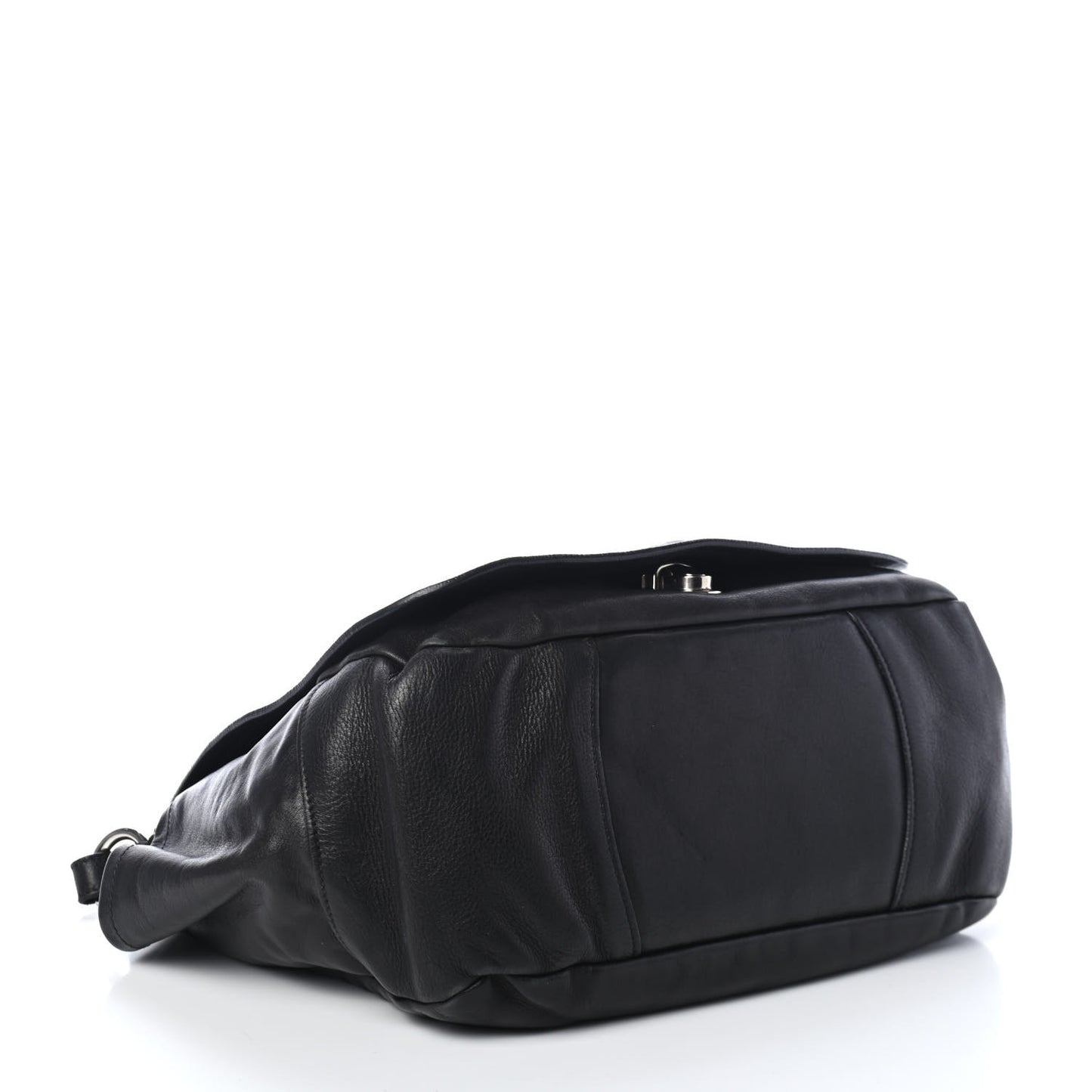 Soft Calf Flap Shoulder Bag Black