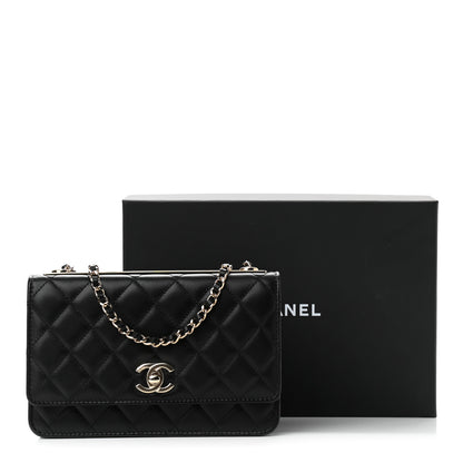 Chanel Lambskin Quilted Trendy CC Wallet On Chain WOC Black 12 of 12