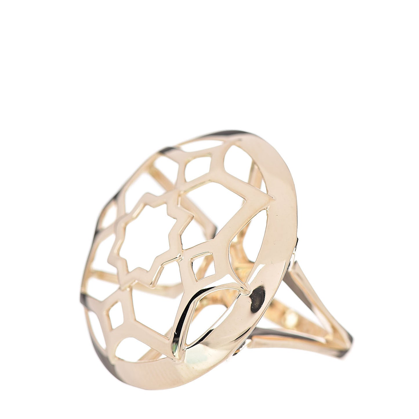 18K Yellow Gold Paloma Picasso Zellige Medallion Ring 49 5