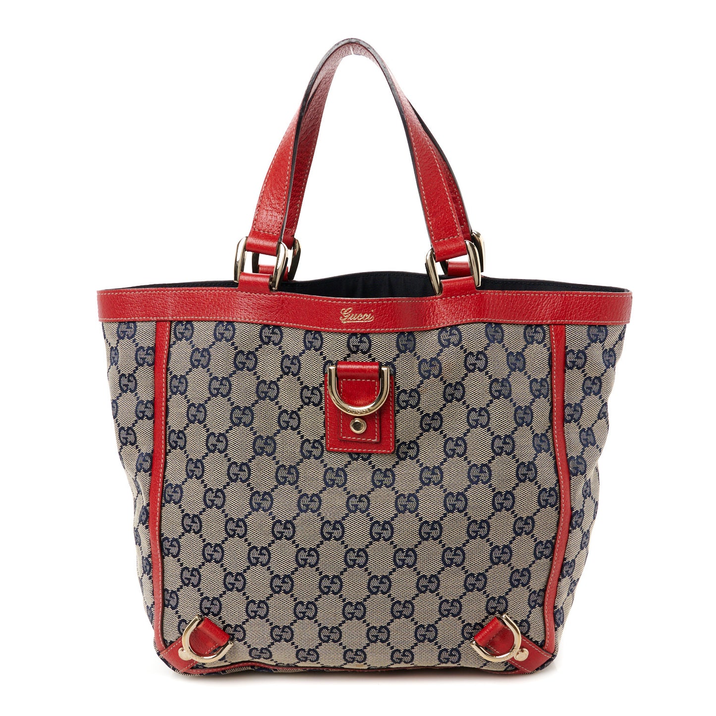 Monogram Abbey Small Tote Navy Red