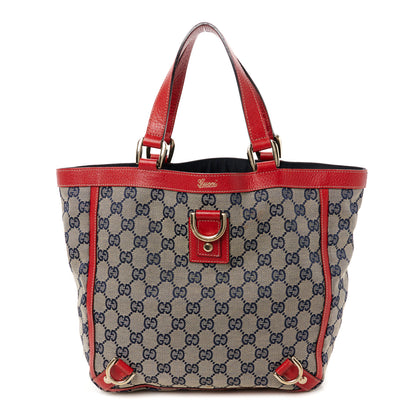 Gucci Monogram Abbey Small Tote Navy Red 1 of 10