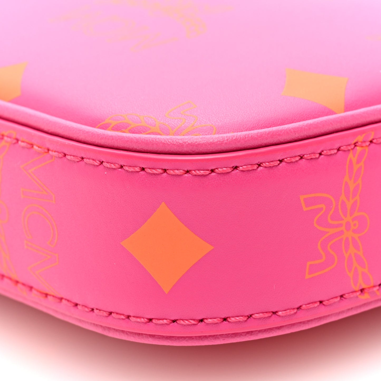 Calfskin Color Splash Mini Pouch on Chain Pink