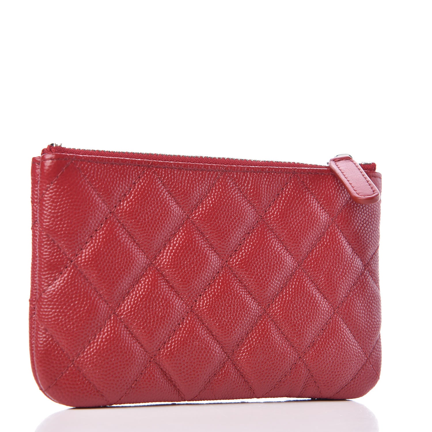 Chanel Caviar Quilted Small Cosmetic Case Dark Red 3 of 8