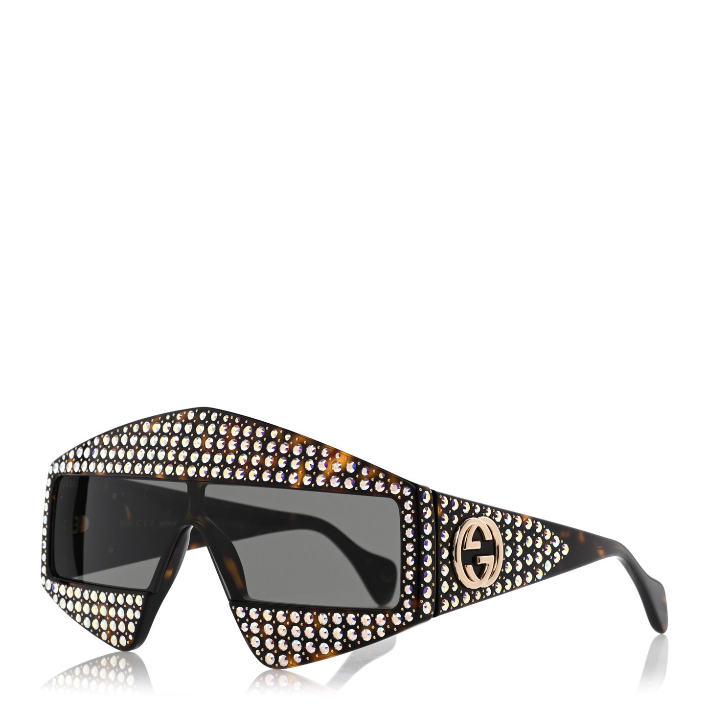 Crystal Rectangular Frame Sunglasses GG0357S Tortoiseshell