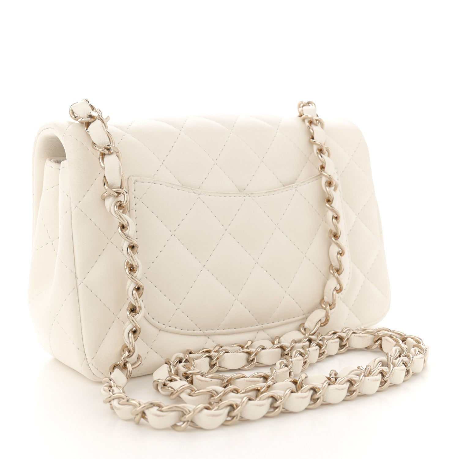 Chanel Lambskin Quilted Mini Rectangular Flap White 3 of 14