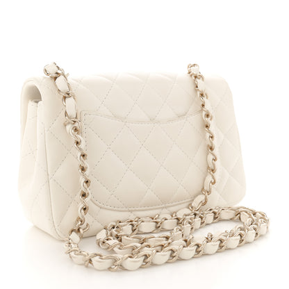 Chanel Lambskin Quilted Mini Rectangular Flap White 3 of 14