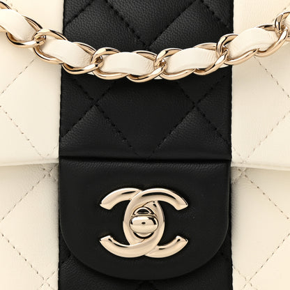 Chanel Lambskin Quilted Mini Rectangular Flap White Black 8 of 12