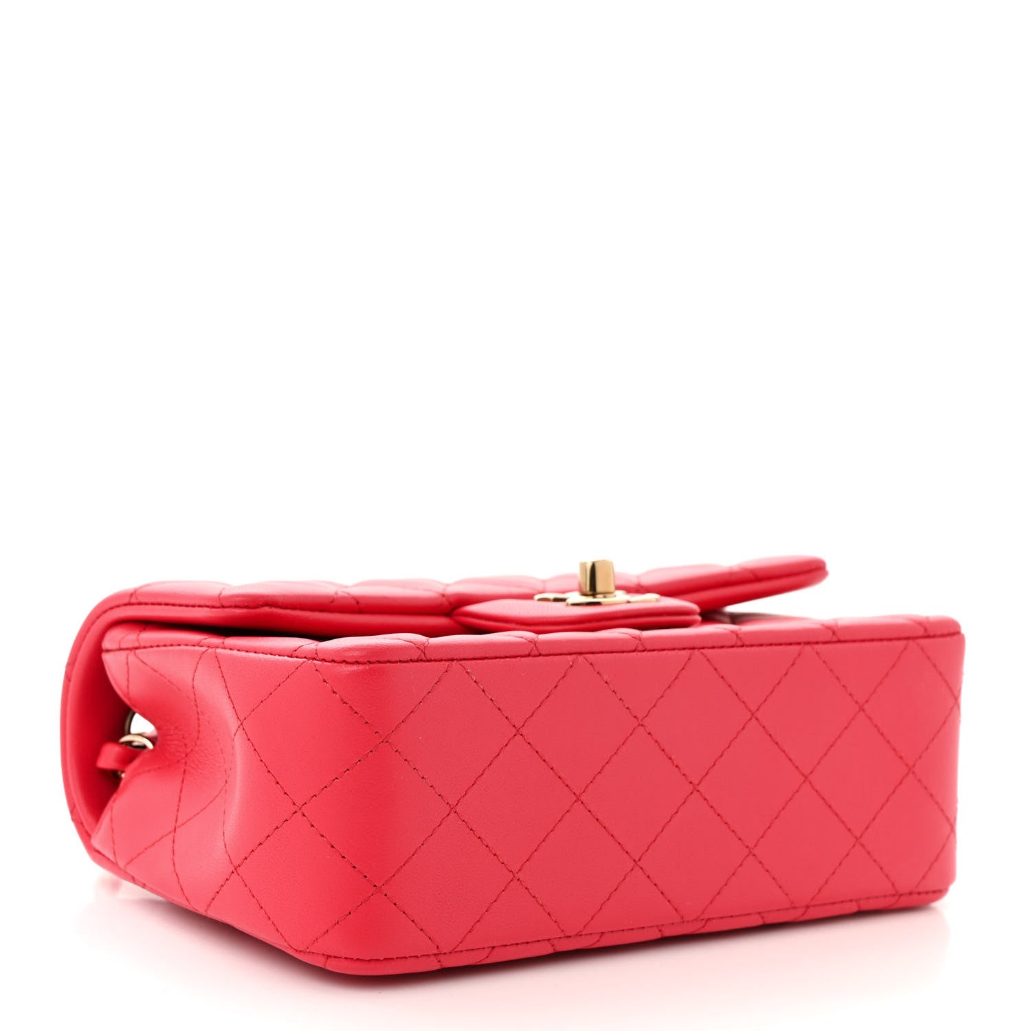 Chanel Lambskin Quilted Mini Rectangular Flap Red 4 of 11