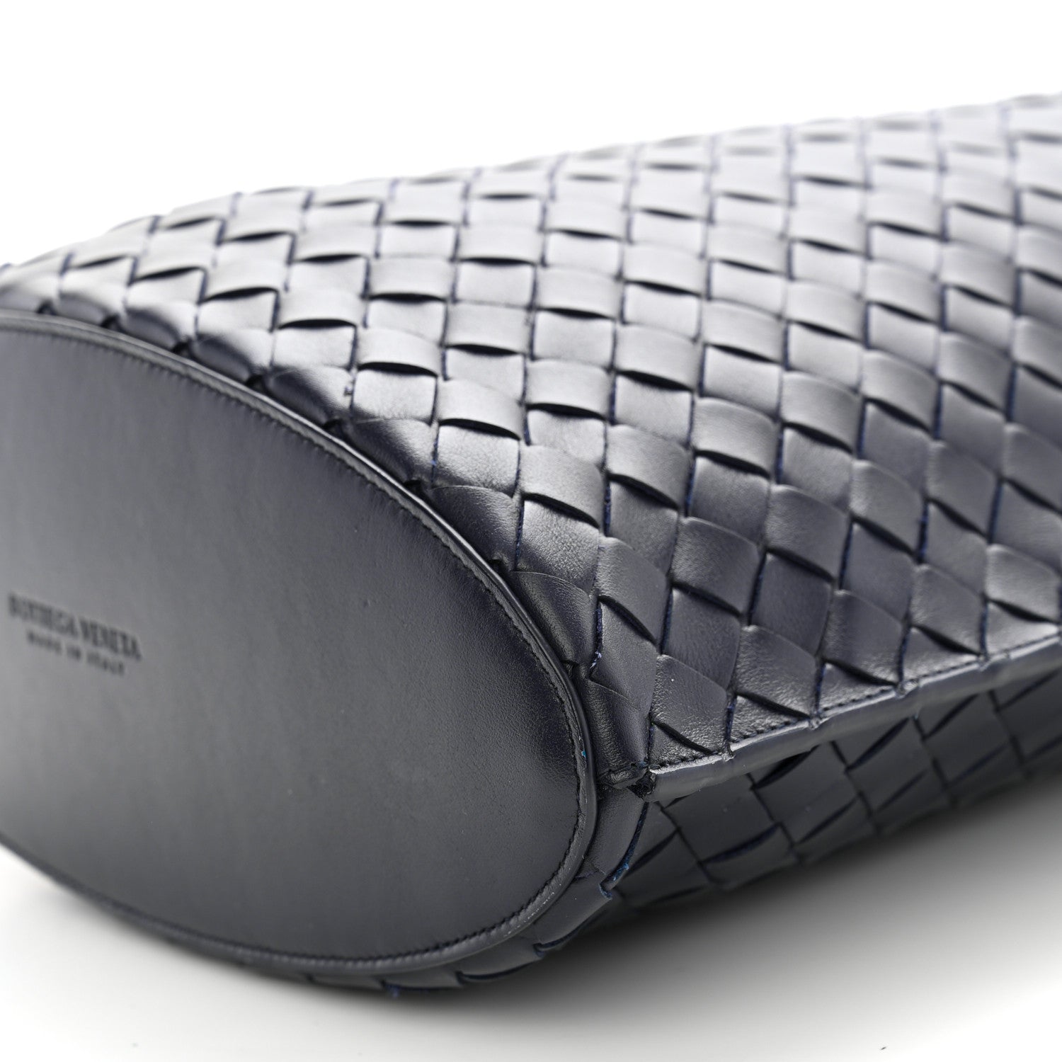 Bottega Veneta Nappa Intrecciato Medium Knot Bucket Bag Navy Blue 10 of 10