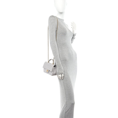 Chanel Lambskin Quilted Mini Top Handle Rectangular Flap Grey 2 of 12
