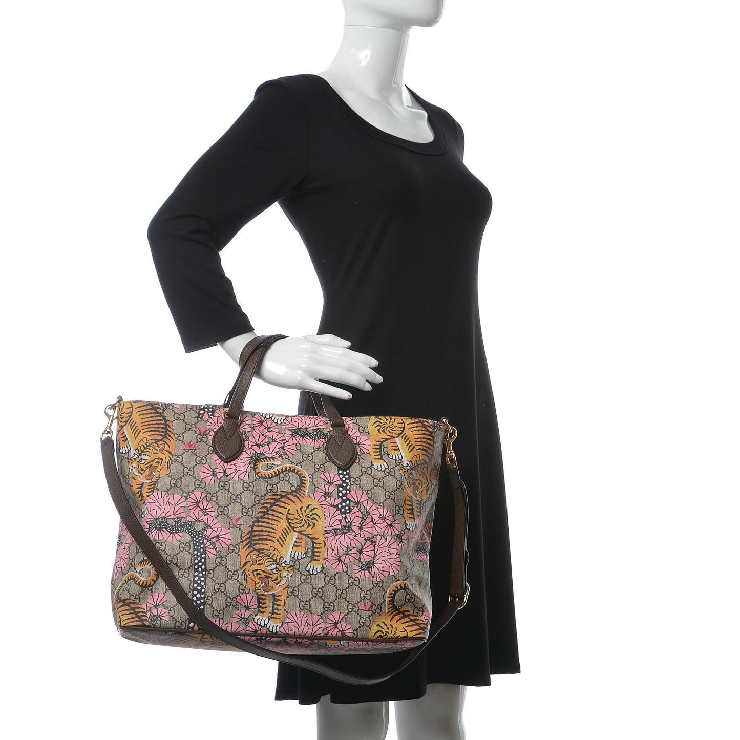 Soft GG Supreme Monogram Bengal Medium Crossbody Tote Beige Pink