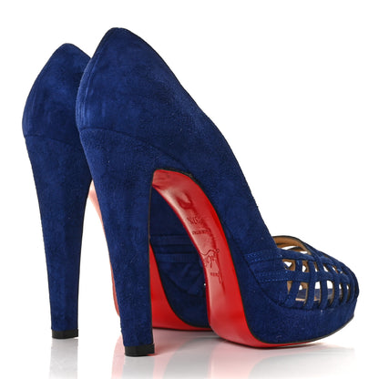 Christian Louboutin Veau Velours Chalumo Pumps 37.5 Indigo 4 of 8