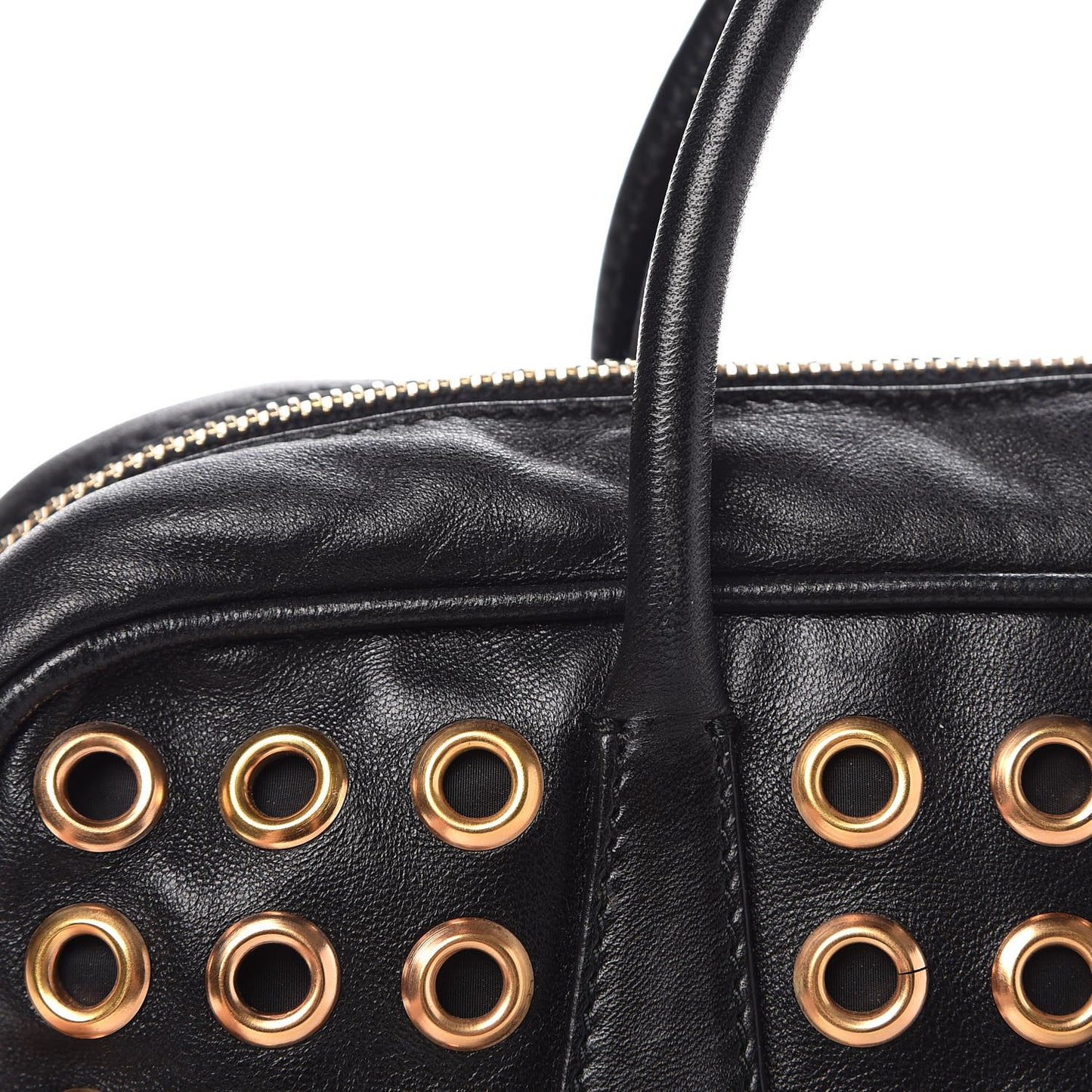 Nappa Metal Grommet Bauletto Black