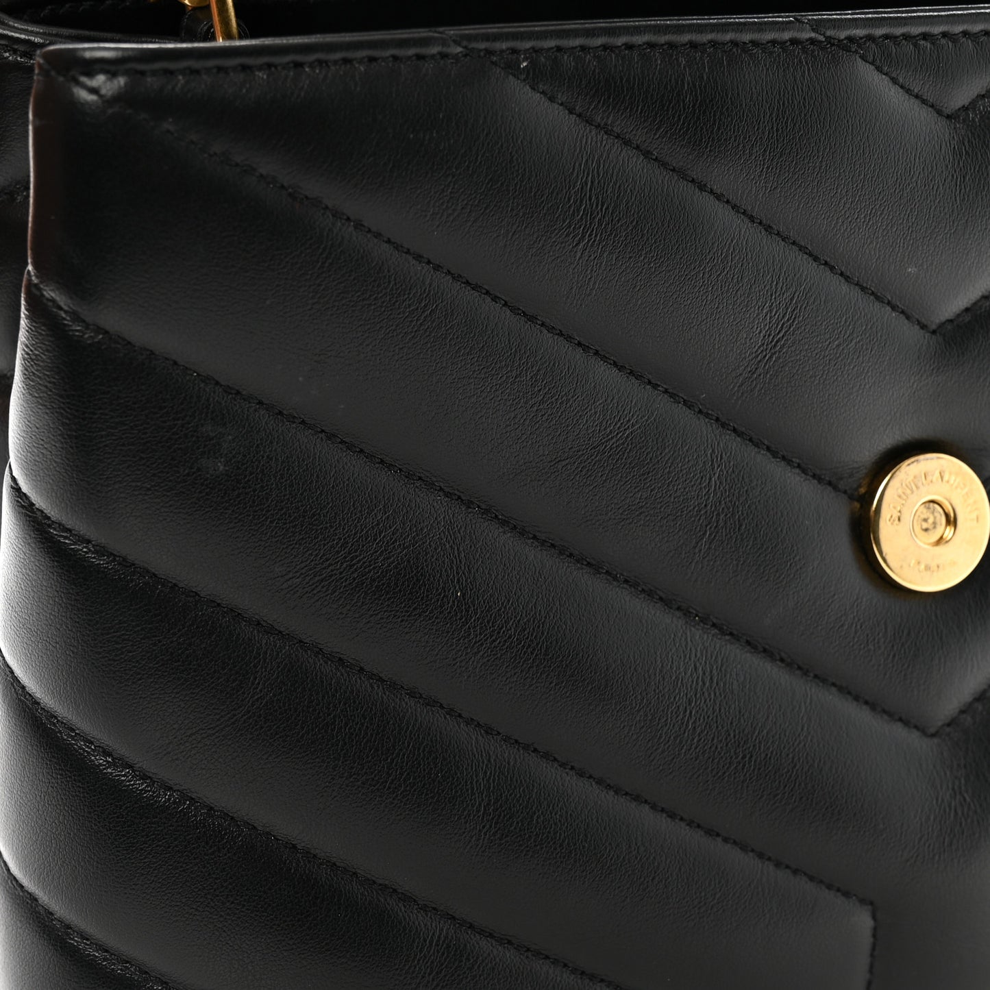 Calfskin Y Quilted Monogram Small Loulou Chain Satchel Black