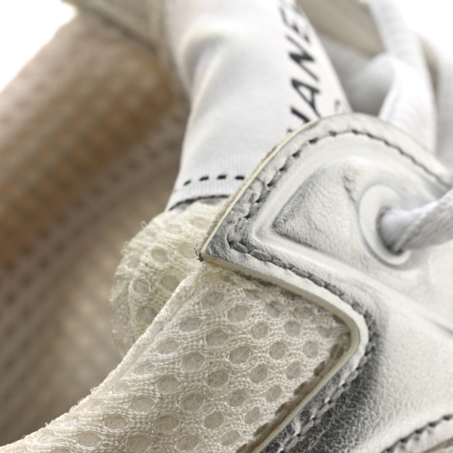 Chanel Fabric Laminated Calfskin Stretch CC Sneakers 40 White Silver 9 of 17