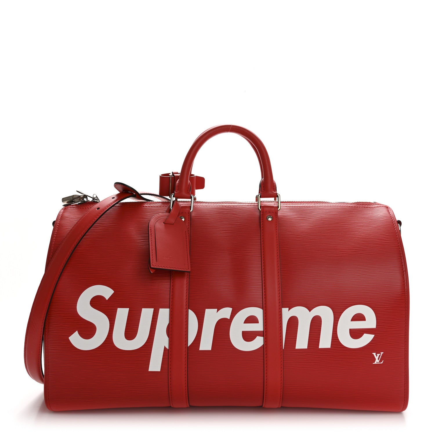 Louis Vuitton X SUPREME Epi Keepall Bandouliere 50 Red 1 of 11