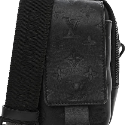 Louis Vuitton Calfskin Monogram Shadow Double Phone Pouch NM Black 7 of 9