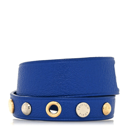 Louis Vuitton Goatskin Spike It Wrap Bracelet Blue 3 of 5