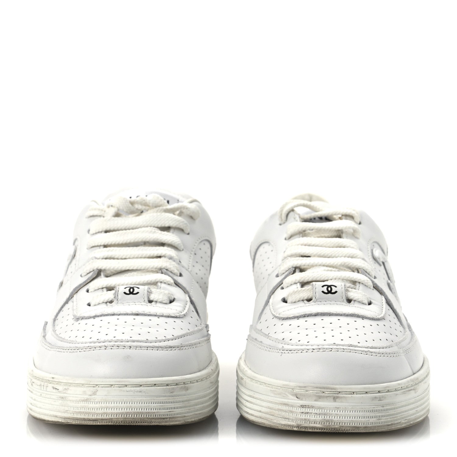 Chanel Calfskin Womens CC Sneakers 39.5 White 3 of 16
