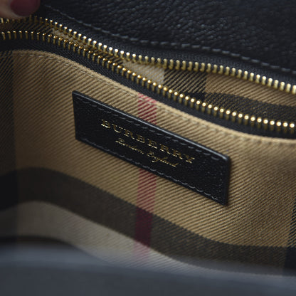 Burberry Soft Grain Calfskin Medium Buckle Tote Black 9 of 10