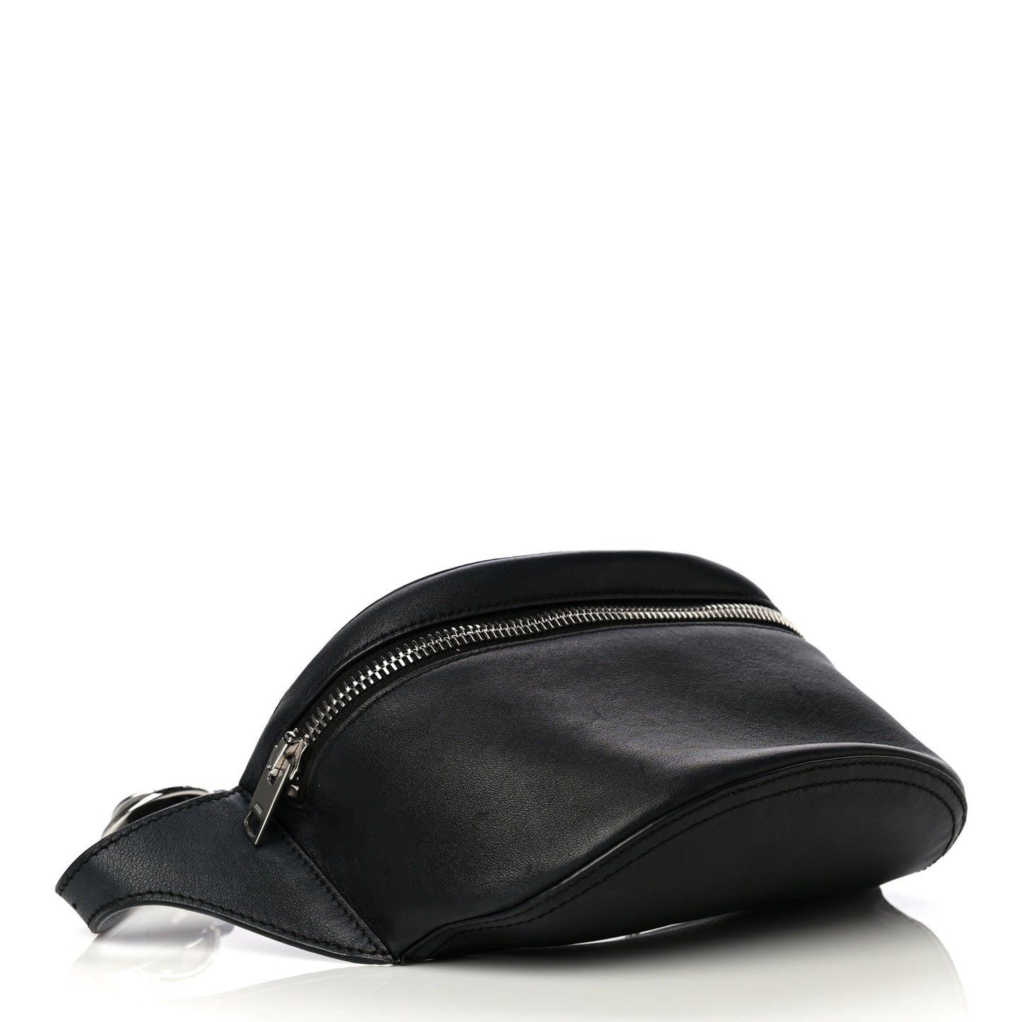 Calfskin Chain Ace Belt Bag Black