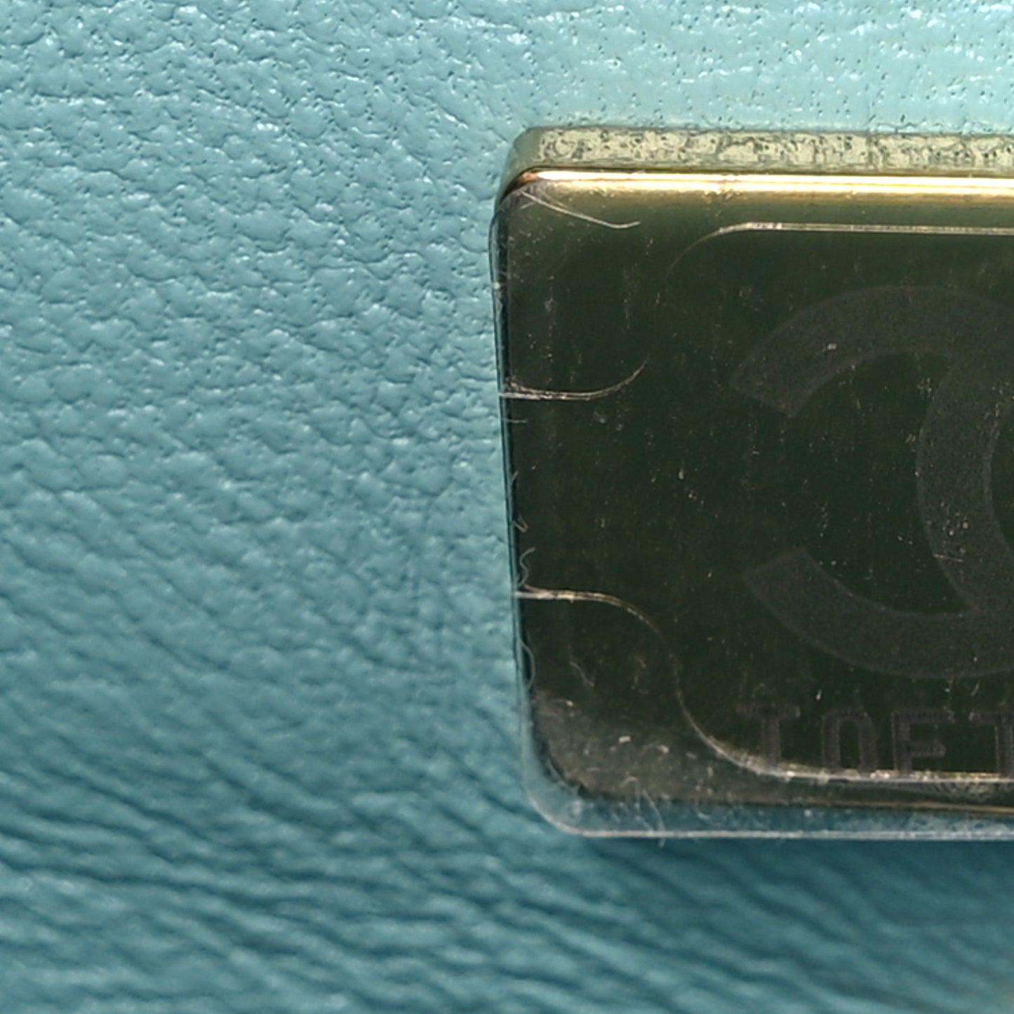 Metallic Caviar Quilted Mini Coco Handle Flap Light Blue