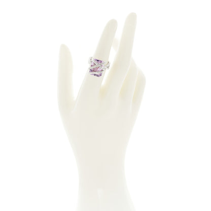 David Yurman Sterling Silver Diamond Amethyst 16mm Cable Wrap Ring 53 6.5 2 of 5