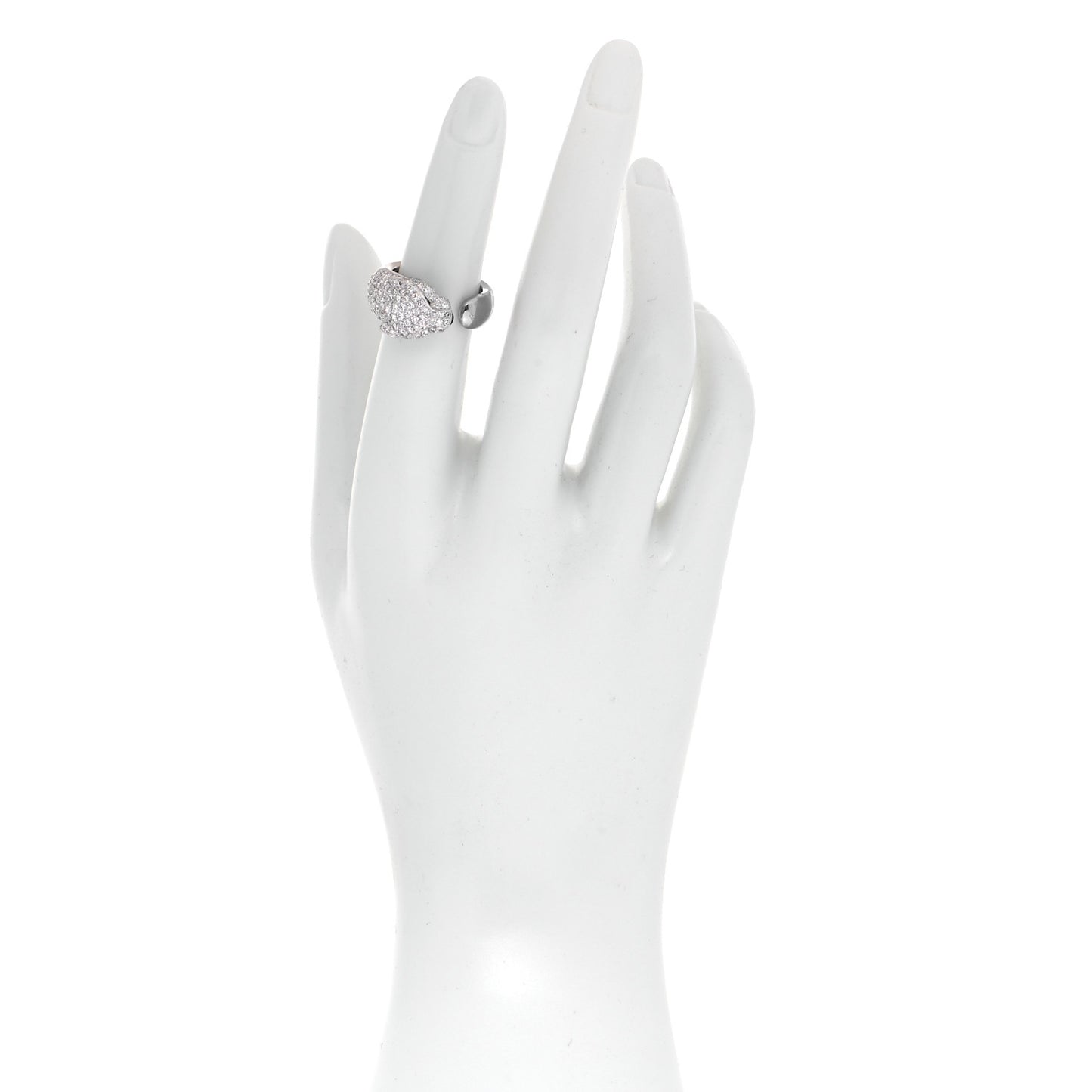18K White Gold Diamond Black Onyx Emerald Panthere De Cartier Ring 50 5.25