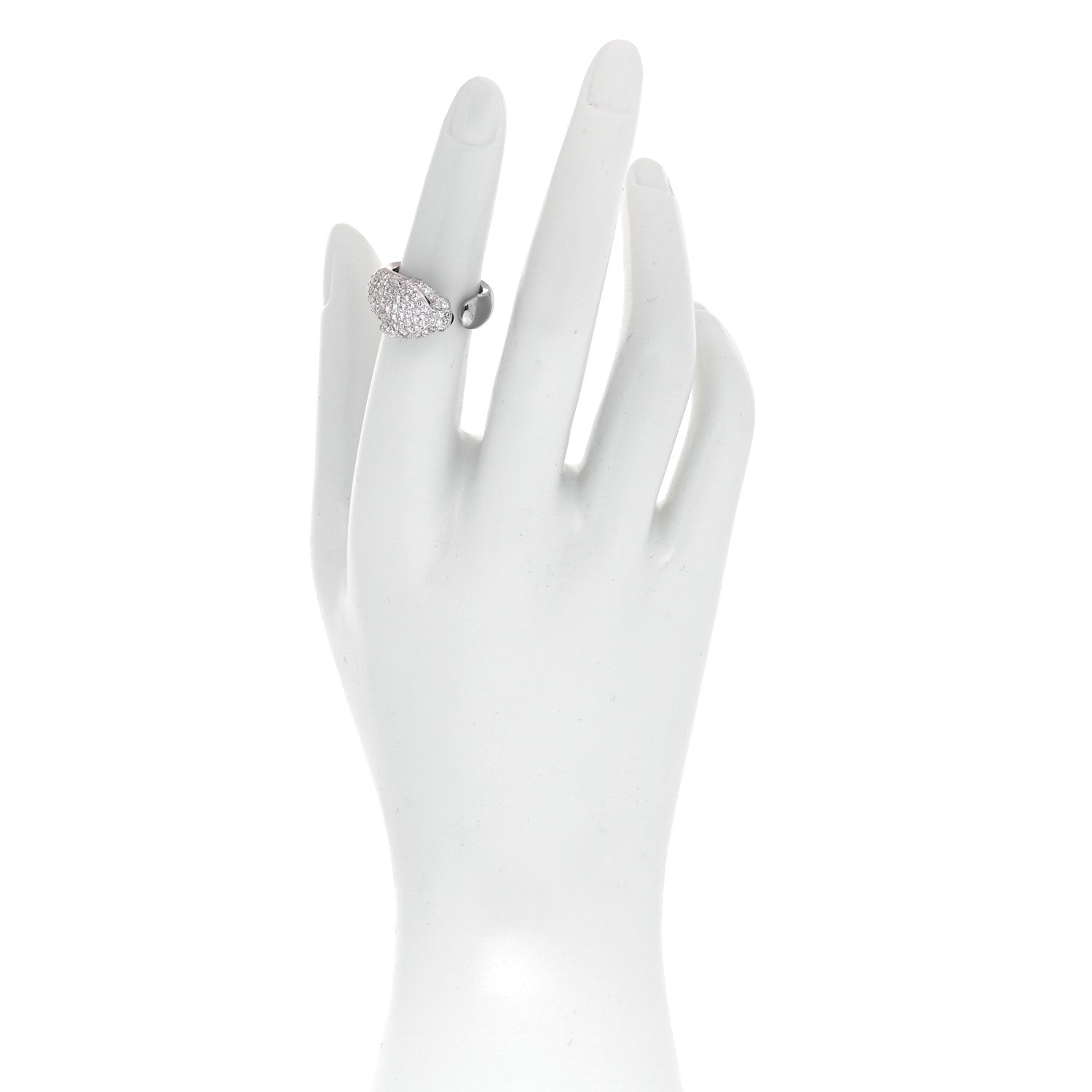 Cartier 18K White Gold Diamond Black Onyx Emerald Panthere De Cartier Ring 50 5.25 2 of 8