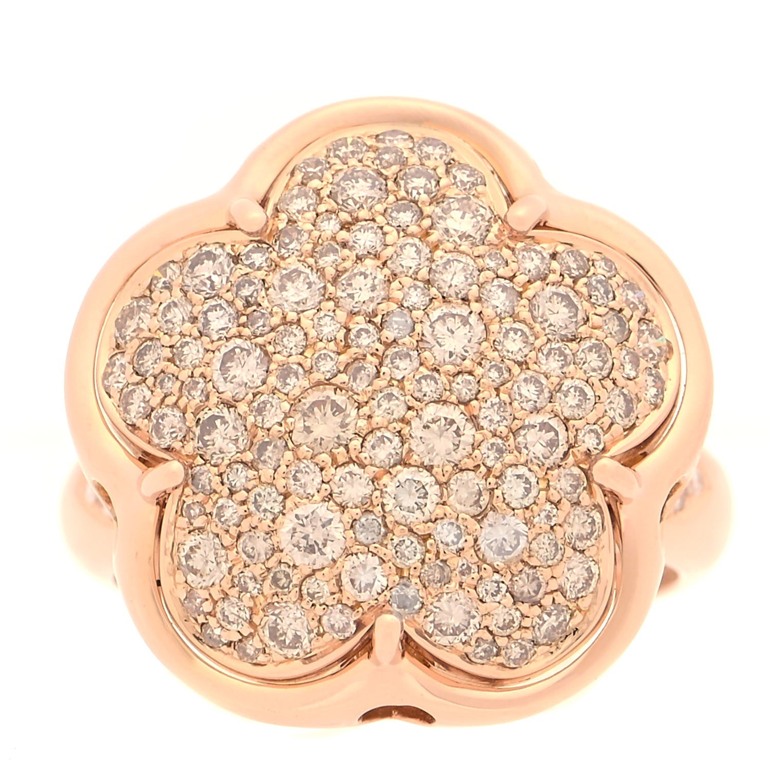 Pasquale Bruni 18K Rose Gold Champagne Diamond Bon Ton Ring 57 8 1 of 6