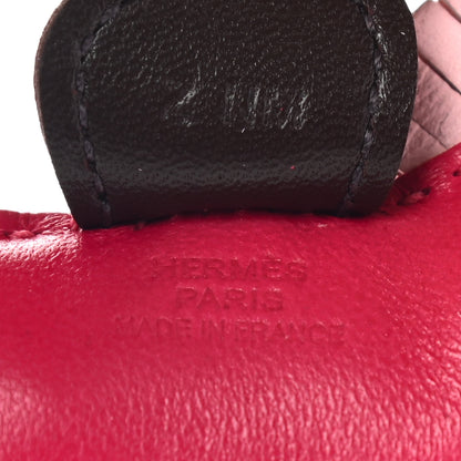 Hermes Milo Lambskin Grigri Rodeo Horse Bag Charm PM Rose Sakura Framboise Rouge Sellier 3 of 3