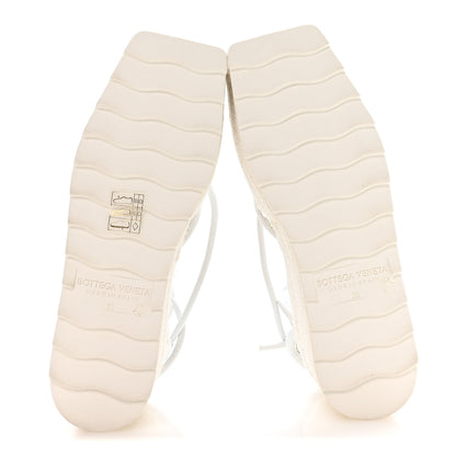 Bottega Veneta Mesh Lambskin Sporty Web Stretch Ankle Tie Espadrilles 35 Optic White 6 of 8