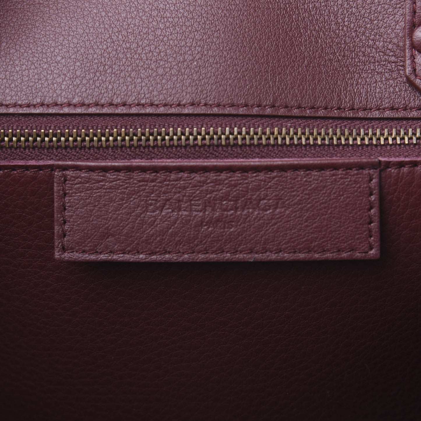 Calfskin Blackout Hardware Perforated Papier B4 Tote Burgundy