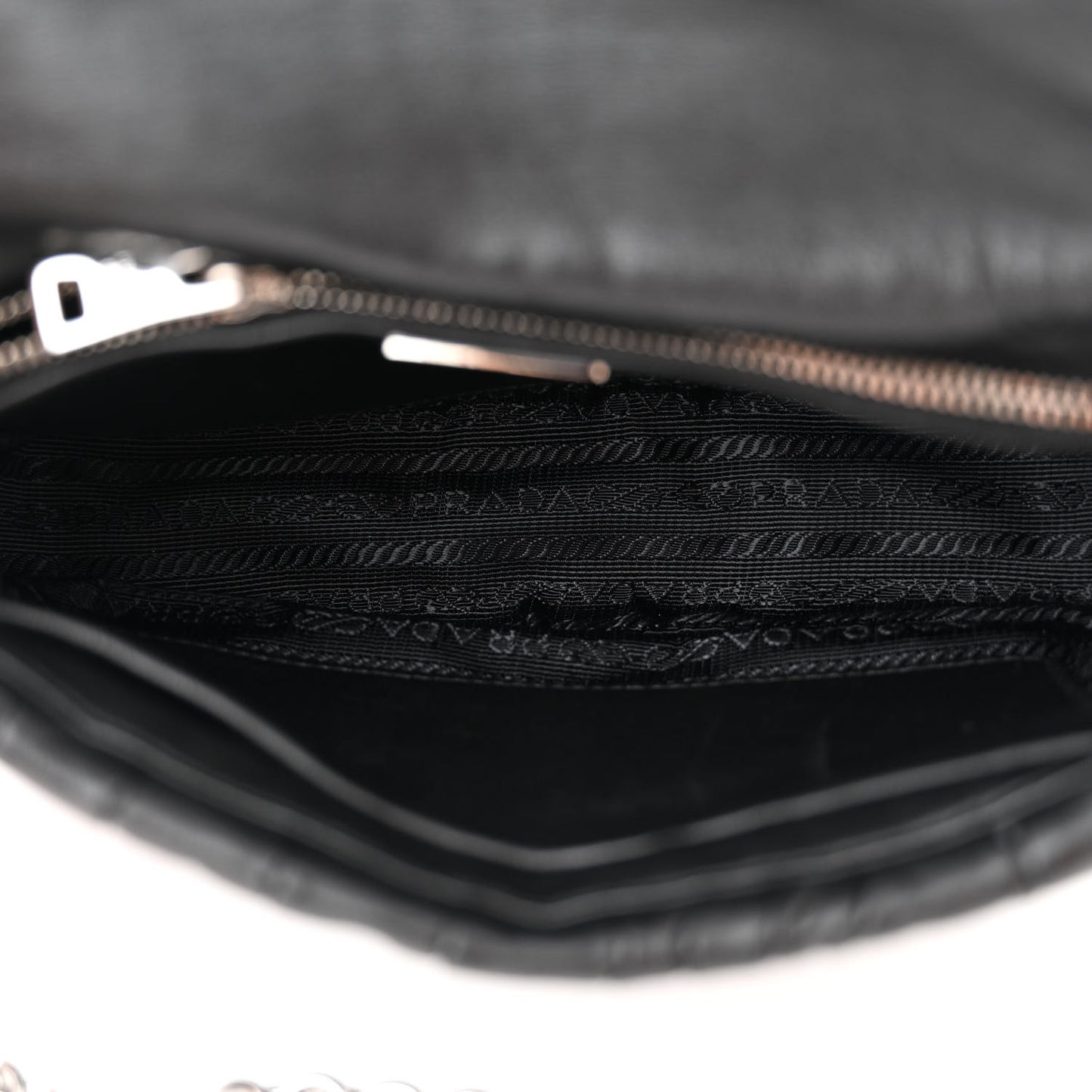 Nappa Gaufre Flap Shoulder Bag Black