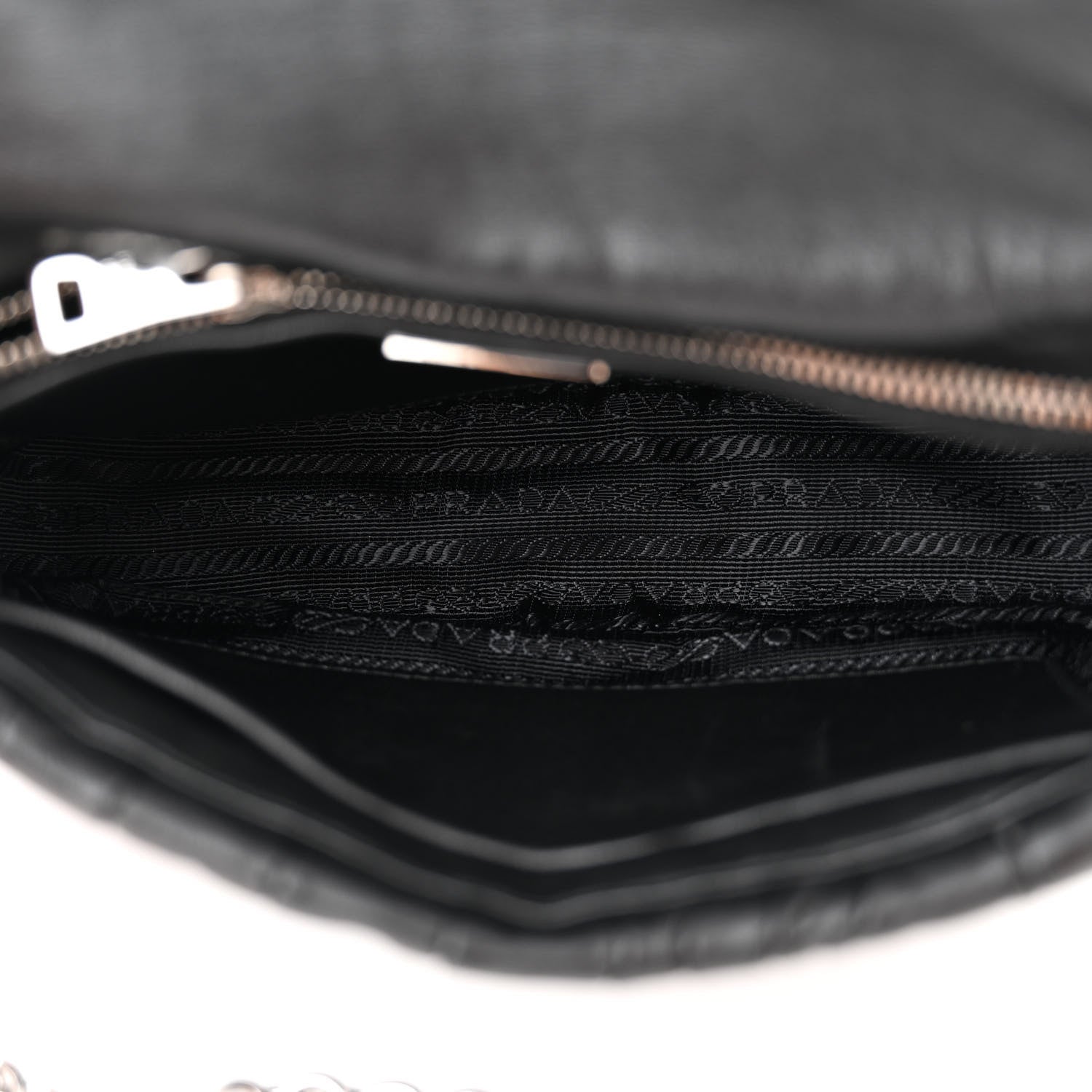 Prada Nappa Gaufre Flap Shoulder Bag Black 5 of 9