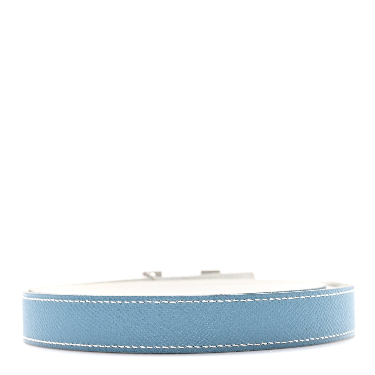 Swift Epsom Strie 24mm H Belt 85 34 White Blue Jean