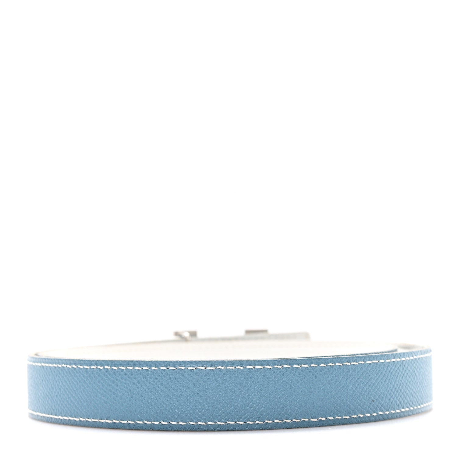 Hermes Swift Epsom Strie 24mm H Belt 85 34 White Blue Jean 2 of 5