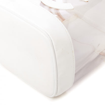 Chanel Calfskin PVC Vanity Cosmetic Case White 4 of 14