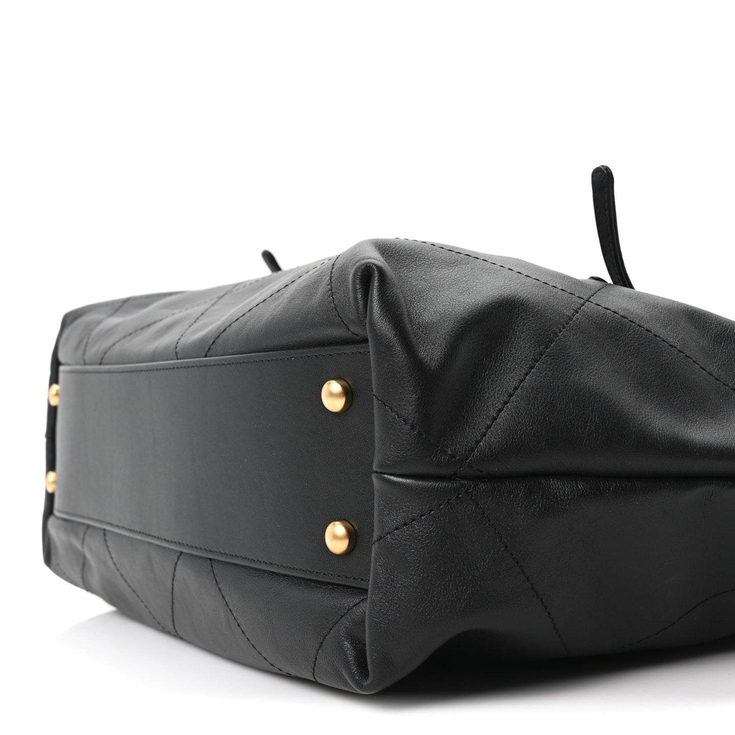 Calfskin Quilted Small Shopping Bag Black