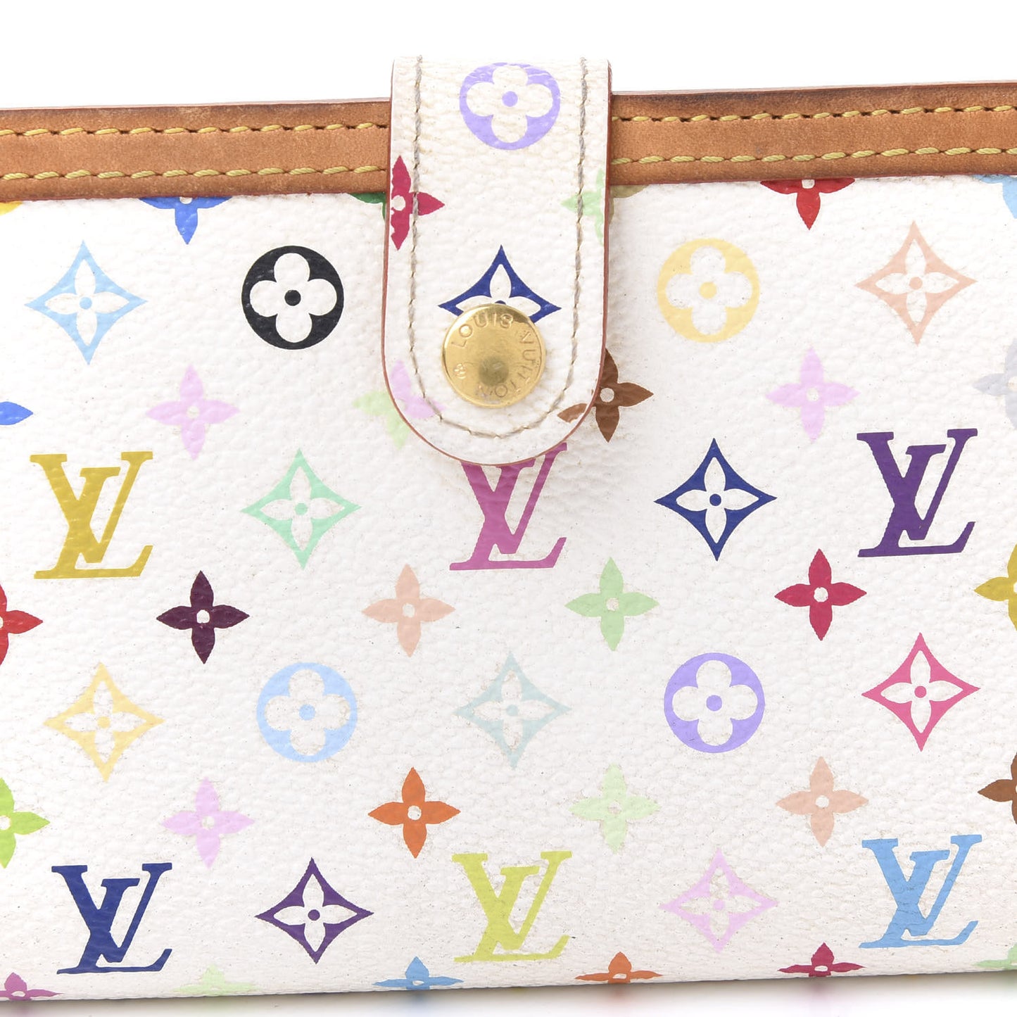 Monogram Multicolor French Purse Wallet White