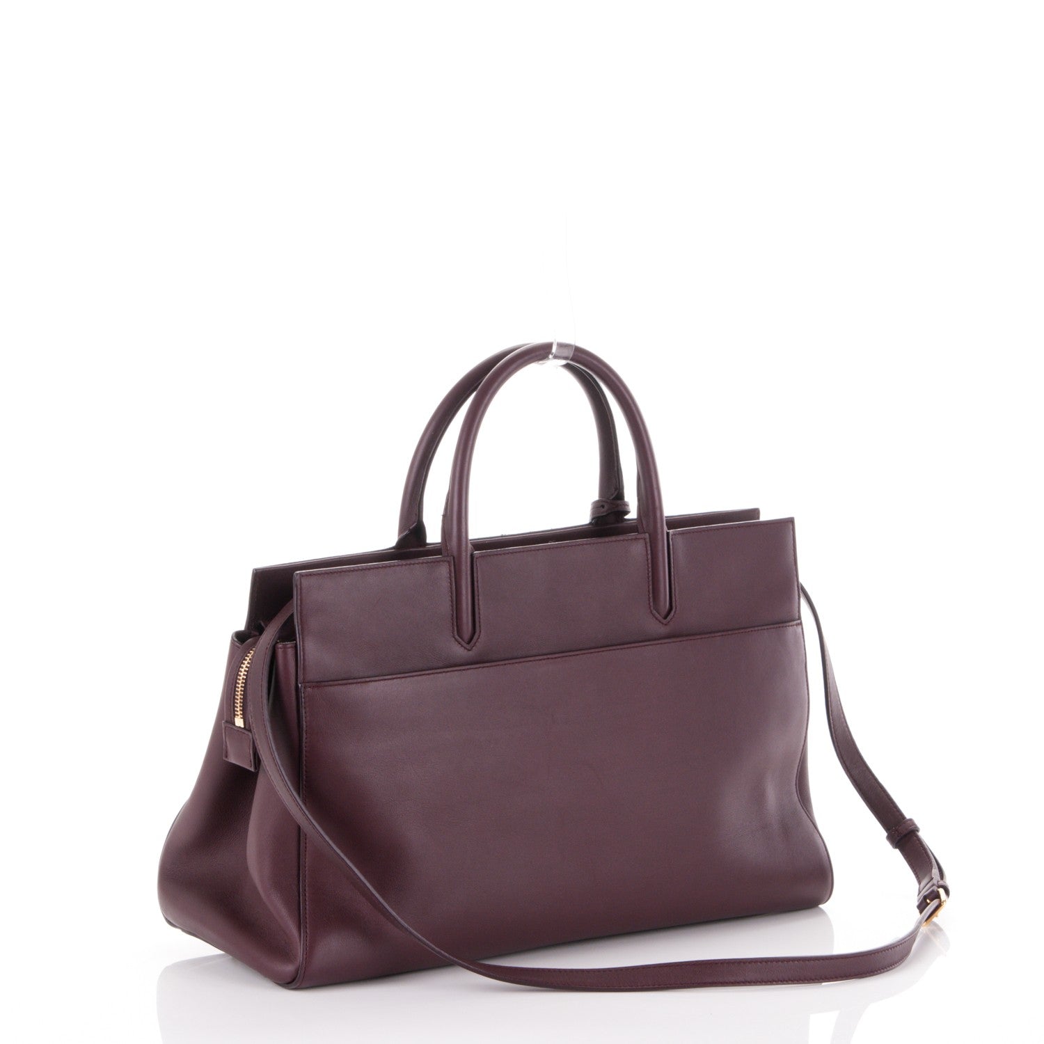 Saint Laurent Calfskin Medium Rive Gauche Cabas Bordeaux 4 of 8