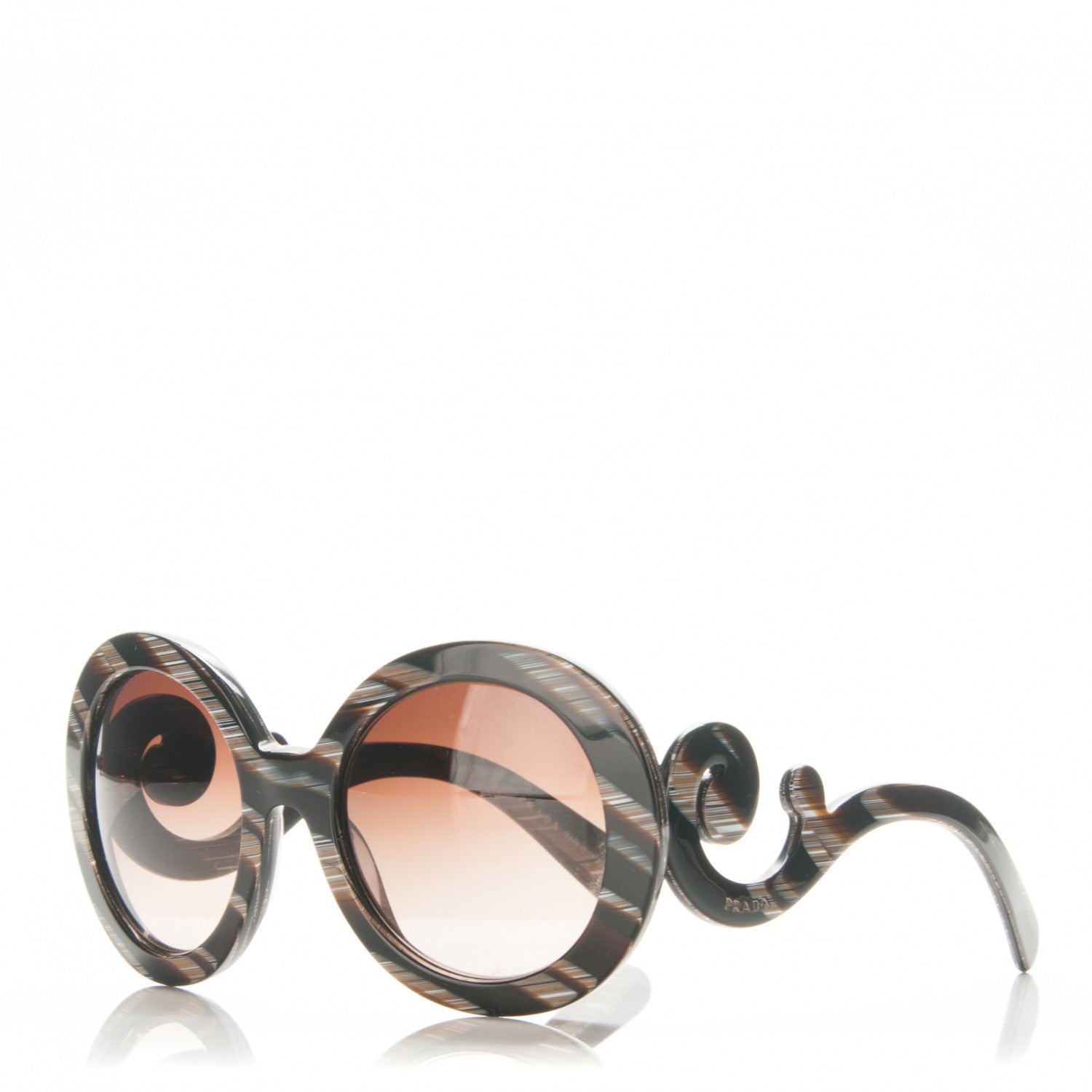 Prada Baroque Sunglasses SPR 27N Black Horn 1 of 5