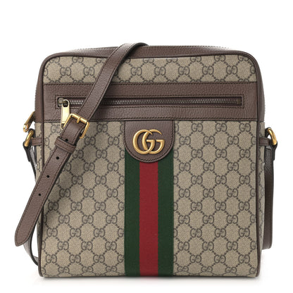 Gucci GG Supreme Monogram Web Medium Ophidia Messenger Bag Brown 1 of 10